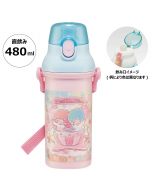 Skater x Little Twin Stars Kids Plastic Water Bottle One-touch Direct Drinking Dishwasher Safe 480ml