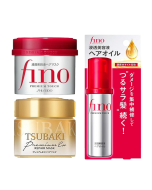 FINO Premium Touch Hair Essence Mask 230gxTsubaki Premium Repair Mask 180gxShiseido Fino Premium Touch Essnce Hair Oil 70ml (3 Pack)