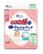elleair GOO.N PLUS Sensitive Skin Design Soft Moisturizing Waist Sticker Baby Diapers (For Newborns/~5kg) 68 pieces