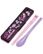 Skater x Japan Sanrio Kuromi Antibacterial Silent Cutlery Set - Fantastic Journey / Black, Pink and Purple (Including Chopsticks and Spoon) 1 Set