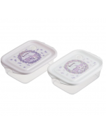 Skater x Japan Sanrio Kuromi Wreath Theme Microwavable Antibacterial Plastic Storage Box (2 Patterns) 500ml*2pcs