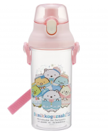 Skater x Corner Creature Lightweight flip-top drinking transparent plastic water cup (with shoulder strap) 480ml
