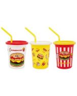 Skater BURGER CONX Straw Cup Set 320ml x 3pcs