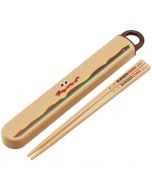 Skater BURGER CONX Sliding Antibacterial Chopstick Case Set - Hamburger (Including 16.5cm long chopsticks) 1 set
