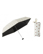 Wpc Storage Bag Series Lightweight Folding Umbrella for Sunny and Rainy Days (OF Off-white/Sawtooth Heart Shape) 1 piece/about 235g