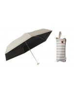 Wpc Storage Bag Series Lightweight Folding Umbrella for Sunny and Rainy Days (BE Beige/Love Embroidery Stripe) 1 piece/about 240g