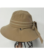 NEEDS UV CUT Foldable Elegant Sun Protection Bucket Hat - Khaki 1pc