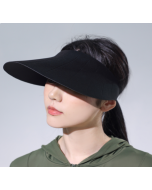 NEEDS UV CUT Foldable Lightweight Non-Contact Hollow Top Hat - Black 1pc