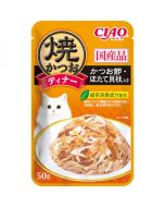 INABA CIAO Dinner Series Cat Grilled Bonito Wet Food Pack (Contains Dried Bonito Flakes and Scallops) 50g