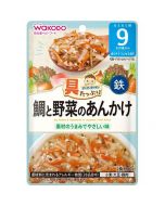 WAKODO Portable Instant Infant Nutritional Food Topping - Sea Bream Vegetables in Thick Sauce (9 Months+) 80g