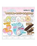 Takara Tomy Arts x Corner Creatures Acrylic Ornament and Cream-Filled Cocoa Stick Snack Food and Toy Set 1 Bag