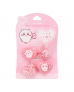 SHOBIDO x Chiikawa Heart-shaped Cartoon Hair Tie (Pink) 2pcs