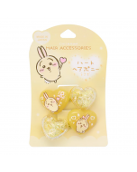 SHOBIDO x Chiikawa Usagi Heart-shaped Cartoon Hair Tie (Yellow) 2pcs