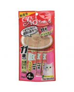 INABA CIAO Churu Liquid Cat Bars (Tuna and Bonito Flavor/Suitable for cats aged 11 years and above) 14g x 4 sticks