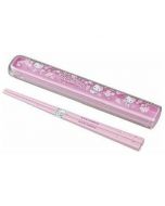OSK x Sanrio Hello Kitty Portable Sliding Lid Chopsticks Set - Cherry Blossom Pattern (Includes 16.5cm Long Chopsticks) 1 Set