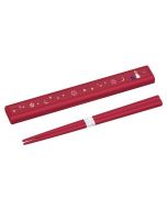 OSK Moonflower Series Portable Japanese-Style Chopsticks Set - Red (includes 19.5cm long chopsticks) 1 set