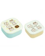 OSK x CHIIKAWA Nestable Antibacterial Plastic Food Storage Container Set (2 Pieces) - Cartoon Face Design (360ml + 550ml)