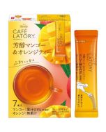 AGF Blendy Cafe Latory Stick: Rich Mango & Orange Tea (Enjoy Hot or Cold) — 45.5g (6.5g x 7 Sticks)