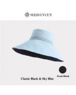 「Upgrade Edition」NEEDS UV CUT Reversible Sun Protection Hat UPF50+ Black & Blue 1pc