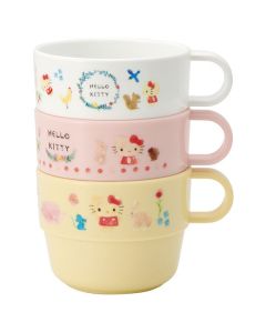 Skater Hello Kitty Forest Friends Stacking Cup 3pcs Set 