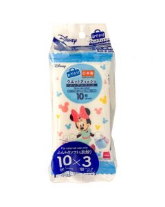 DAISO Minnie Non-Alcoholic Disinfectant Pocket Wet Wipes 10 Sheets x 3