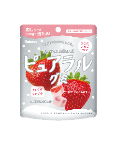 Kabaya Pureral Gummy Candy Amaou Strawberry & Tochiotome strawberry 58g
