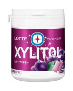 LOTTE XYLITOL Xylitol sugar-free tooth chewing gum family bottle (grape flavor) 133g