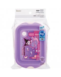 Skater x Japan Sanrio Kuromi Wonderful Journey Theme Microwavable Antibacterial Plastic Storage Box (2 Patterns) 500ml*2pcs
