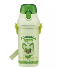 Skater x Pokémon New Leaf Cat Portable Pop-up Lid Direct Drinking Antibacterial Plastic Water Cup (with Shoulder Strap) 480ml