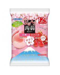 [Spring Limited Edition] ORIHIRO Konjac Low Calorie Jelly (White Peach & Cherry) 240g/20g*12pcs