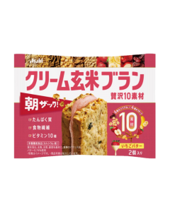 [Nutritional functional food (calcium, iron)] Asahi 10 kinds of luxurious ingredients cream sandwich brown rice cereal nutrition biscuits (strawberry butter flavor) 50g/2 pieces