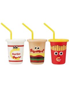 Skater BURGER CONX Straw Cup Set 230ml x 3pcs