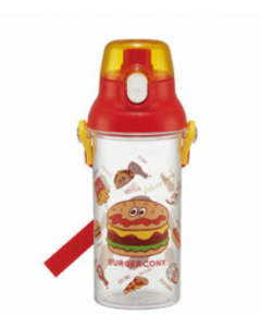 Skater BURGER CONX Lightweight Flip-top Drink-through Transparent Plastic Cup (with Shoulder Strap) 480ml