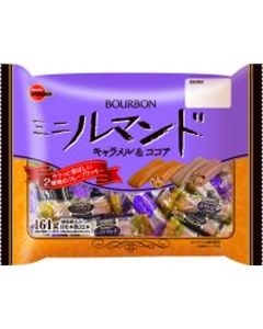 Bourbon Mini Lumonde Crispy Layered Cookie Sticks (Caramel Cream and Cocoa Cream Flavors) 161g
