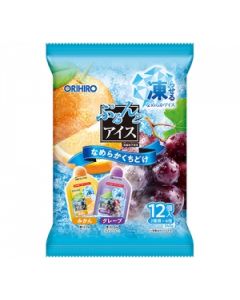 ORIHIRO Purunto Frozen Fruit Jelly (Orange & Grape) 240g/20g*12 Pieces