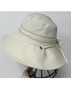 NEEDS UV CUT Foldable Elegant Sun Protection Bucket Hat - Off-White 1pc