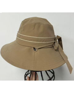 NEEDS UV CUT Foldable Elegant Sun Protection Bucket Hat - Khaki 1pc