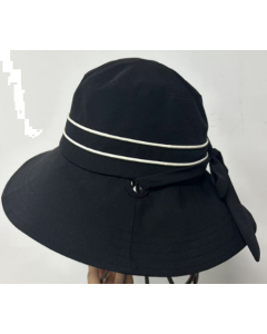 NEEDS UV CUT Foldable Elegant Sun Protection Bucket Hat - Black 1pc