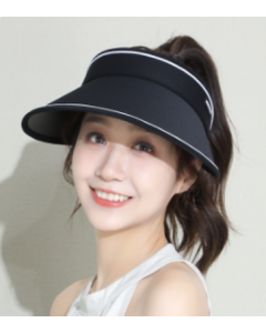 NEEDS UV CUT Foldable Large Brim Hollow Top Hat - Black 1pc