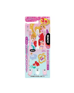 REACH x Disney Disney Princess Children's Teething Period Gum Protecting Toothbrush (Suitable for 7-12 years old/with Princess Stickers) 3 pieces