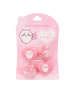 SHOBIDO x Chiikawa Heart-shaped Cartoon Hair Tie (Pink) 2pcs