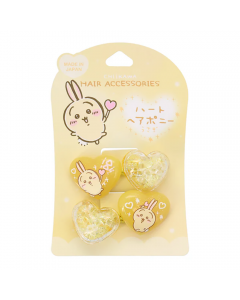 SHOBIDO x Chiikawa Usagi Heart-shaped Cartoon Hair Tie (Yellow) 2pcs