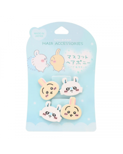 SHOBIDO x Chiikawa Usagi & Momonga Cartoon Big Face Hair Tie 2pcs