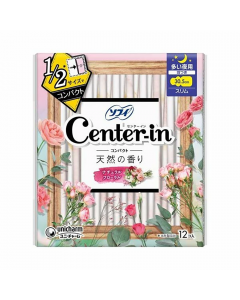 Unicharm Sofy Center-in Compact 1/2 Nighttime Wings Sanitary Pads - Natural Floral Fragrance (30.5cm) 12 pcs