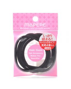 Chantilly Mapepe High Elasticity Hair Tie Rubber Band - Standard (Black) 4 pieces