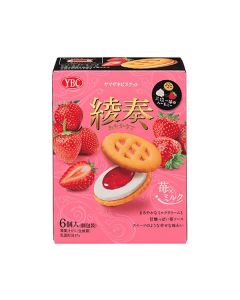 YBC AYAKANADE Butter and Strawberry Jam Filled Cookies (Strawberry Milk Flavor) - 6 pieces