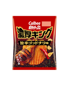 Calbee Rich King Thick-Cut Crispy V-Shaped Potato Chips (Delicious Spicy Pepper Flavor) 52g