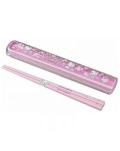 OSK x Sanrio Hello Kitty Portable Sliding Lid Chopsticks Set - Cherry Blossom Pattern (Includes 16.5cm Long Chopsticks) 1 Set
