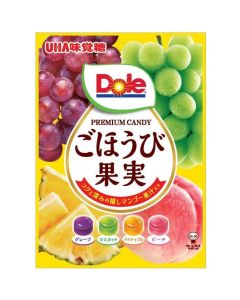 UHA x Dole Assorted Fruit Candies (4 Flavors: Grape, Muscat Grape, Pineapple, and Peach) — 84g