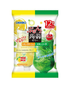 [Limited Edition] ORIHIRO Low-Calorie Konjac Jelly (Lemon Soda & Melon Soda) — 240g (12 Packs x 20g)